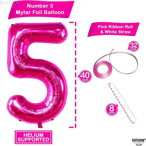 Vista 886 de KatchOn Globo negro del número 1 de 40 pulgadas, globo de feliz cumpleaños Large Mylar Number One Balloon for 1st Birthday Decorations, Foil