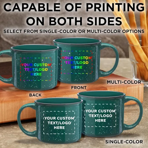 Vista 6 de DISCOUNT PROMOS Tazas de Café de Cerámica Personalizadas para Fogata de 13 oz. Juego de 100, Paquete Personalizado a Granel - Perfecto para Té