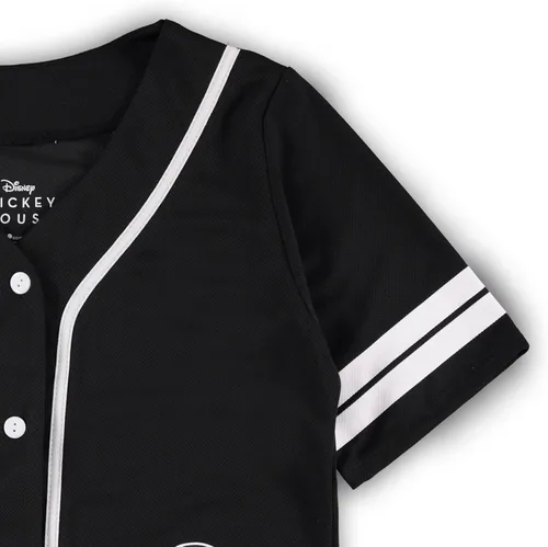 Vista 17 de Disney Camiseta de béisbol de Mickey Mouse con botones para mujer, diseño de Mickey y Minnie Mouse