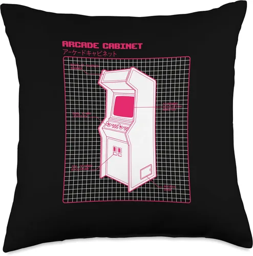 Vista 4 de Retro Video Arcade Cabinet 80s Gamers Gaming Meme Throw Pillow