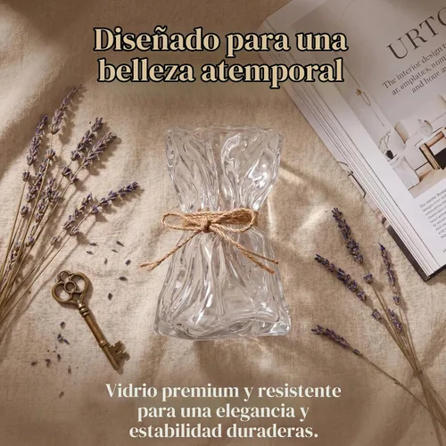Vista 6 de Covzoe Florero de cristal, florero irregular de 8.7 pulgadas de alto