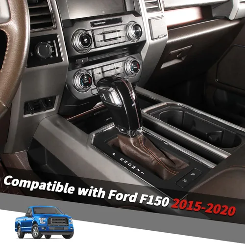 Vista 2 de Jimen Compatible con Ford F150 2015-2020, Cubierta de Perilla de Palanca de Cambios Accesorios de Acabado Interior (Negro)