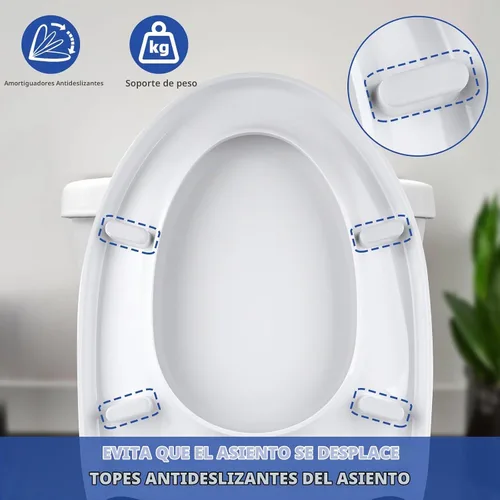 Vista 5 de SS124 - Reemplazo de asiento de inodoro compatible con TOTO, algodón blanco