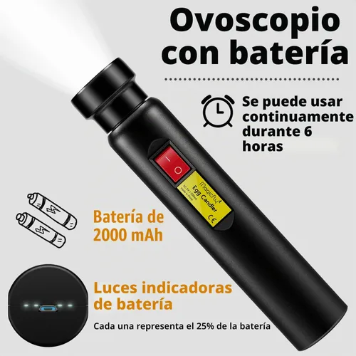 Vista 3 de Magicfly Probador de huevos recargable con luz LED fría brillante para monitorear el desarrollo de huevos, lámpara de candelabro LED