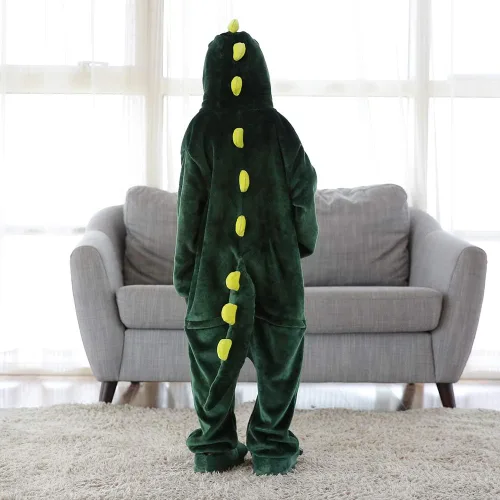 Vista 4 de Kids Dinosaur Onesie Pajamas Halloween Costume Child Christmas Cosplay Pyjama Plush Fleece Sleepwear