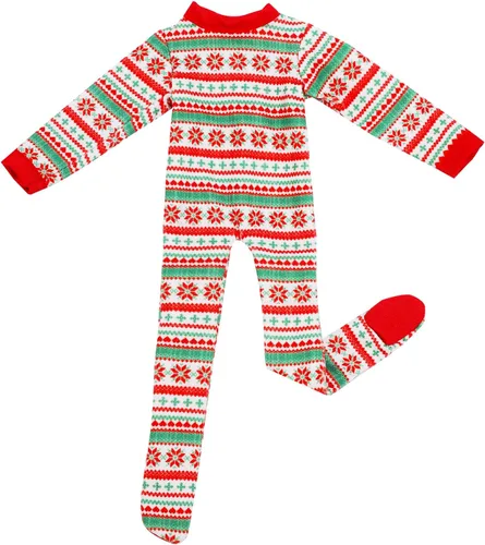 Vista 6 de E-TING Ropa de Papá Noel, pijama de pijama para muñeca elfa, accesorios de Navidad, ropa (reno de Navidad)