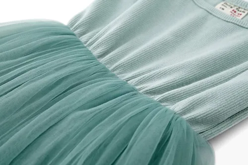 Vista 3 de LYXIOF - Vestido con tutú para niñas , con manga larga o sin mangas, vestido veraniego de tul tipo princesa