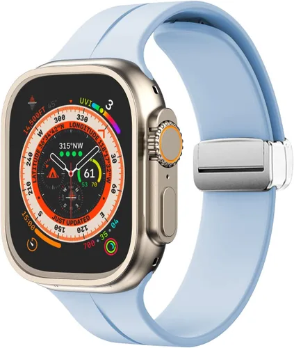 Vista 29 de Banda magnética compatible con Apple Watch de 38mm 40mm 41mm 42mm 44mm 45mm 46mm 49mm, mujeres y hombres, correa deportiva de silicona compatible