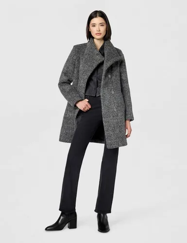 Vista 6 de Kenneth Cole Women's Houndstooth Wool Blend Knit Coat Carbón asimétrico