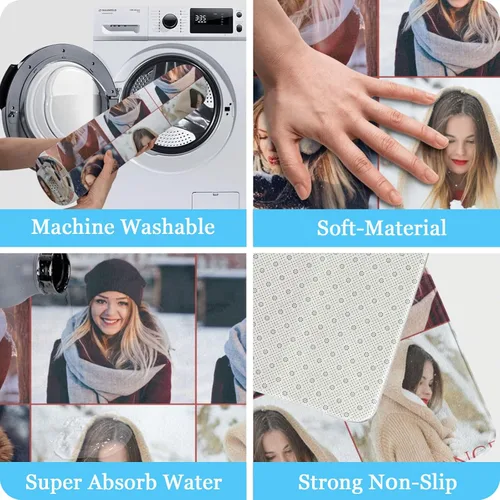 Vista 6 de Tapete personalizado para puerta con imagen, logotipo, nombre, texto, antideslizante, lavable, personalizado, rectangular, tapete para suelo