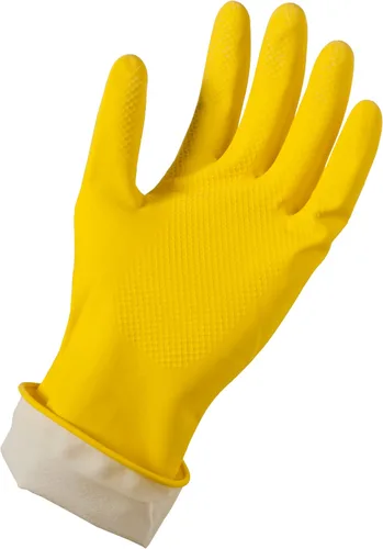 Vista 3 de Soft Scrub Guante doméstico de látex reutilizable amarillo