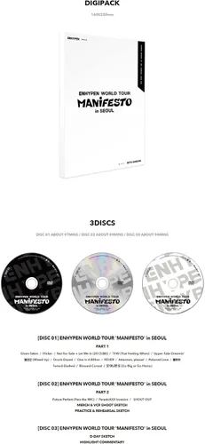 Vista 4 de ENHYPEN - ENHYPEN World Tour [Manifiesto] en Seúl DVD + beneficio de preventa