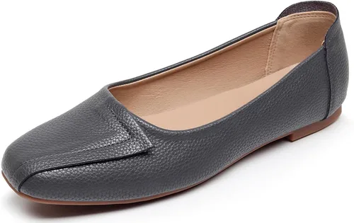 Vista 18 de VenusCelia - Zapatos bajos de baile para mujer Beige (Beige PU)