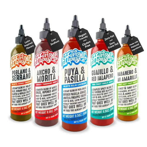 Vista 10 de Humble House - Salsa picante de chiles Ancho & Morita, baja en calorías y sodio, condimentos veganos para alitas de pollo, filetes, tacos