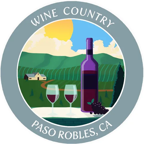 Vista 5 de Vinyard - Wine Country - Paso Robles, California 3.5 pulgadas DIY Adhesivo de vinilo adhesivo de aventura vacaciones tema novedad apliques