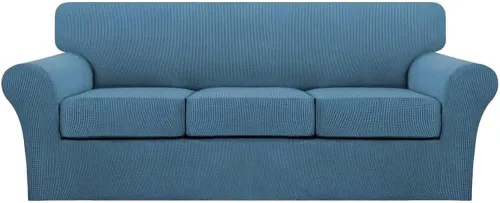 Vista 88 de Turquoize 2 fundas para sillas de sala de estar, funda de sofá con fundas de cojín individuales, funda de muebles para sillas (silla, beige biscotti)