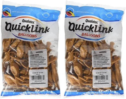 Vista 20 de Qualatex PIONEER BALLOON COMPANY 90267 QUICKLINK-GOLD, 6 pulgadas, 1 unidad (paquete de 1)