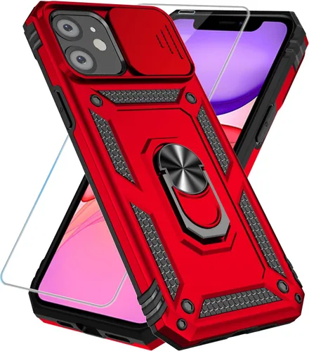 Vista 15 de Funda para teléfono SunStory para iPhone 11 con protector de pantalla HD y cubierta deslizante para la cámara y soporte giratorio con anillo