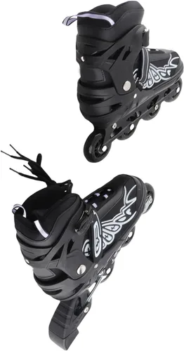 Vista 4 de Adjustable Inline Skates Indoor Outdoor Fitness Skates Kids Boys Girls Ladies Blue Black S M L