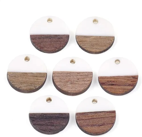 Vista 20 de Mega Pet Colgante de resina y madera de nogal para hacer joyas de bricolaje