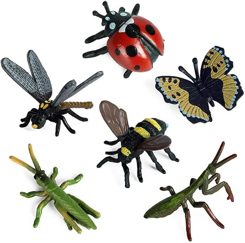 Vista 3 de RCOMG Juego de 12 figuras de insectos realistas de plástico, animales de vida silvestre, juguetes falsos para Halloween, fiesta, proyecto escolar