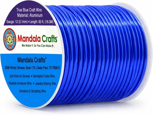 Vista 305 de Mandala Crafts - Alambre de aluminio anodizado de calibre 22 para hacer joyas - 137.2 m de alambre flexible surtido y coloreado - Doble para bonsái