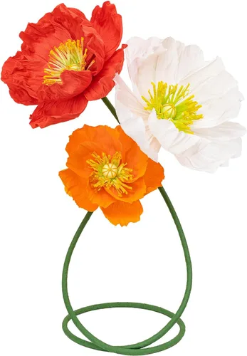 Vista 5 de 3 piezas de decoración de flores de papel grandes de 16/12 pulgadas para fiestas, decoración de boda, pared de fondo, decoración de habitación