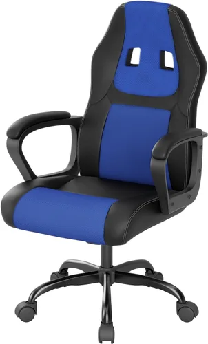 Vista 9 de FDW Gaming Chair Leather+Breathable Mesh Computer Chair Executive Support Ergonomic Office Desk Chair with Armrests 360° Swivel & Caster Five Star