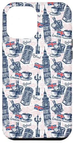 Vista 25 de Funda para iPhone 16 London con Big Ben, Booth, Union Jack, funda de té inglés