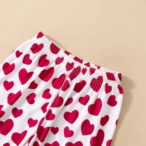 Vista 4 de Heart Shirts Toddler Valentine's T Flare Tops Girls Baby Outfits Day Cartoon Pants Printed Girls Outfits&Set Baby