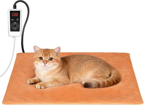 Vista 14 de RIOGOO Almohadilla térmica para mascotas, almohadilla térmica eléctrica para perros y gatos con temporizador, manta térmica para perros con 6 Azul