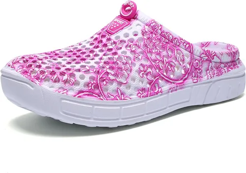 Vista 15 de LIBINXIF Zuecos de jardín para mujer, de malla, transpirables, sandalias de playa, zapatos de ducha, zapatos de agua, zapatos antideslizantes