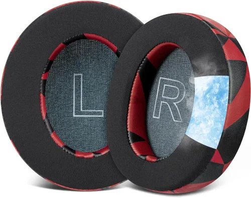 Vista 7 de SOULWIT Almohadillas de enfriamiento para auriculares Anker Soundcore Life Q30/Q30i/Q35, almohadillas con tela de seda de hielo, espuma de Negro