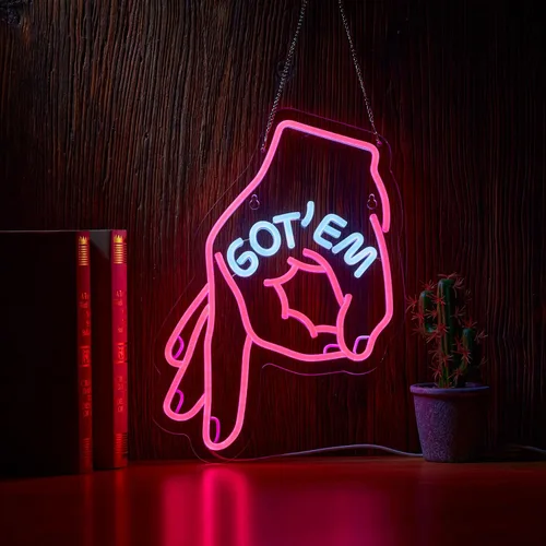 Vista 6 de ZODZ Gig EM Aggies Texas - Letrero de neón para decoración de pared, Gig EM Texas con luz LED de neón regulable (rosa y blanco)
