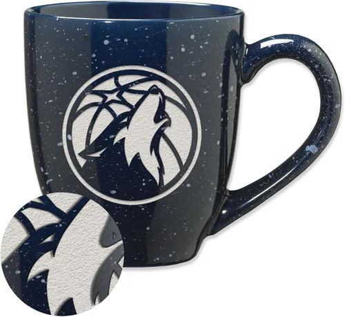Vista 8 de Rico Industries NBA 16 oz Team Color Laser Engraved Speckled Ceramic Coffee Mug 3-Color del