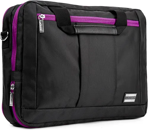 Vista 2 de Vangoddy El Prado 3 en 1 10" 12" Mochila bandolera para portátil (morado negro)