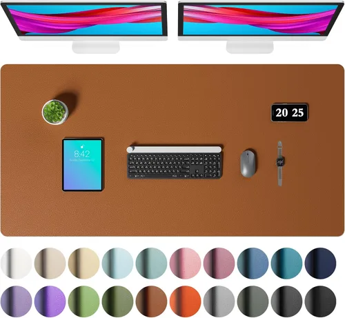 Vista 89 de Aothia - Protector de escritorio de cuero sintético grande, base antideslizante para mouse y superficie para escribir, impermeable, fácil de Agua