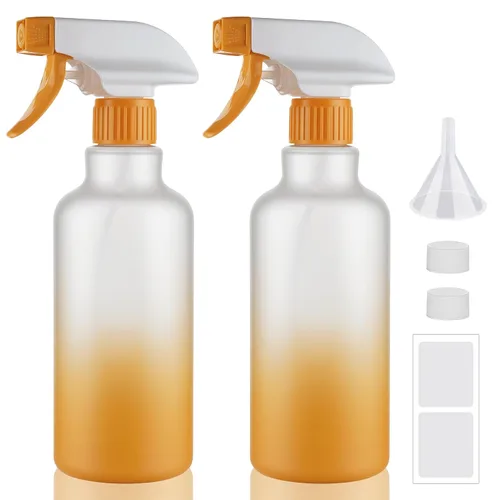 Vista 6 de Botellas de spray de plástico Hethyo Botellas de spray vacías 16.9oz/500ml Paquete de 2 botellas de pulverización resistentes Botella de agua