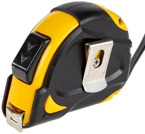 Vista 5 de Amazon Basics - Cinta métrica autobloqueante, precisión MID, 16 pies (5 m), Negro, Amarillo