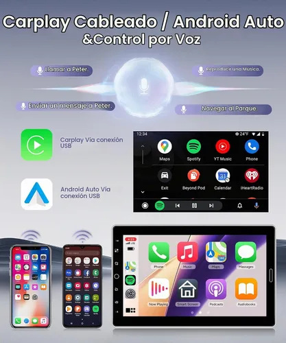 Vista 2 de Estéreo del coche del solo dinar de 10,1 pulgadas, pantalla táctil
