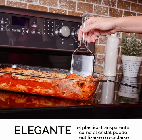 Vista 6 de Plasticpro Espátula desechable de plástico para servir, utensilios de servicio duraderos y resistentes, transparentes, paquete de 4