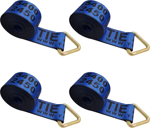 Vista 38 de Mega Cargo Control 1 paquete de correas de cabrestante de anillo en D de 3 pulgadas x 30 pies, amarres negros resistentes para control de carga