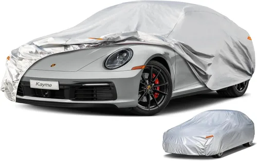 Vista 32 de Kayme Funda impermeable para automóvil deportivo para todo tipo de clima. Consulta la tabla de tallas del vehículo para un ajuste preciso. Cubierta