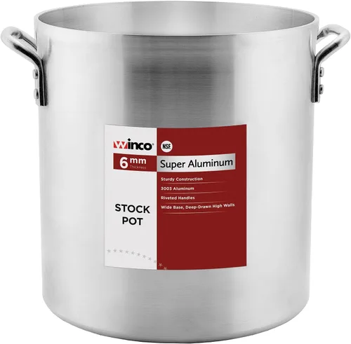 Vista 2 de Winco USA Super - Olla de aluminio, extra pesada, 16 cuartos de galón, aluminio