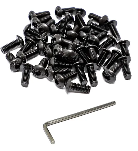 Vista 55 de iexcell 100 piezas de rosca M2.0.197 x 0.157 in paso de 0.018 in de acero aleado 10.9 grado hexagonal cabeza botón cabeza tornillo tornillo kit