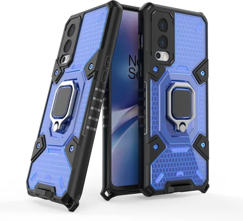 Vista 2 de Funda para 1+ Nord 2 5G, funda para OnePlus Nord 2 5G con funda de soporte, color azul