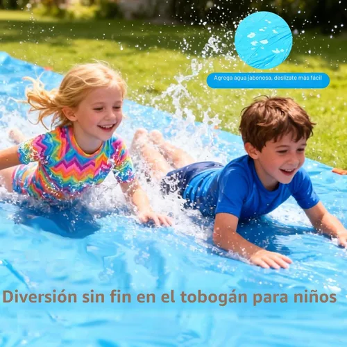 Vista 3 de Tobogán acuático antideslizante de 40 pies, gigante, antideslizante para niños, adolescentes y adultos, para verano, toboganes y toboganes