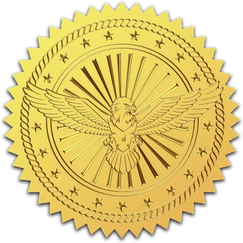 Vista 19 de CRASPIRE Calcomanías de papel de aluminio dorado de 2 pulgadas en relieve, certificado de estrella de excelencia, sellos oficiales, calcomanías