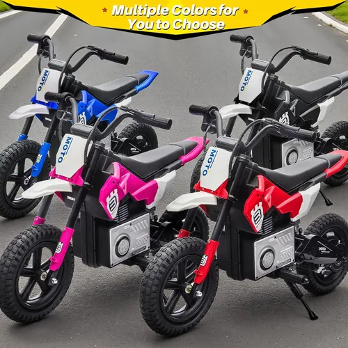 Vista 8 de Blitzshark Motocicleta Eléctrica de Tierra de 24 V para niños, motocicleta eléctrica con motor de 200 W de 5 a 12 años, motocicleta eléctrica