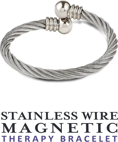 Vista 3 de Pulsera magnética de acero inoxidable con imanes de alta
